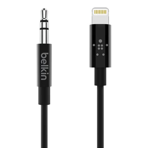 Shop For Belkin 35mm Aux To Lightning Cable 6ft Black Virgin