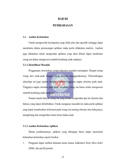 BAB III PEMBAHASAN Membantu Dalam Perancangan Aplikasi Maka Perlu