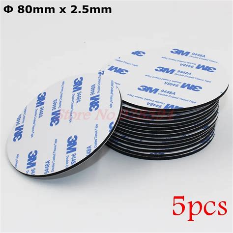 5pcs 80mm Round 3m 9448a Balck Double Sided Adhesive Eva Foam Tape Pad Mounting Tape Auto Car