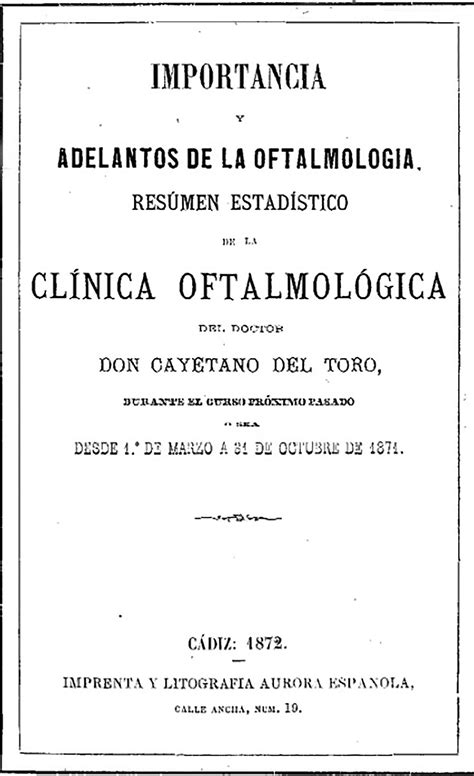 Resumen estadístico anual de tres clínicas oftalmológicas s XIX