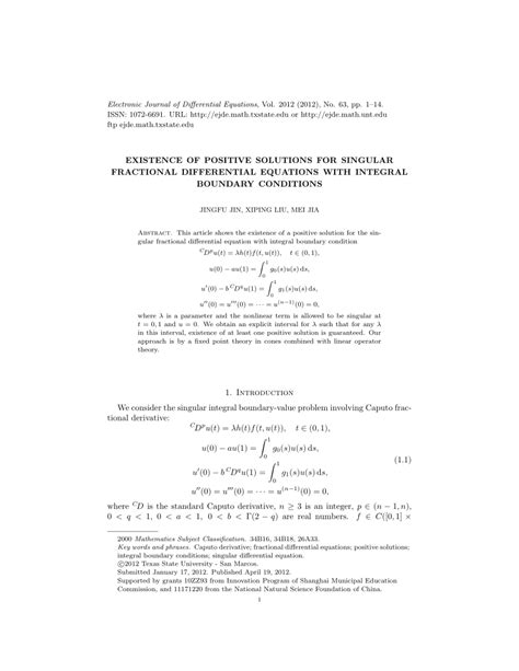 Pdf Existence Of Positive Solutions For Singular Fractional