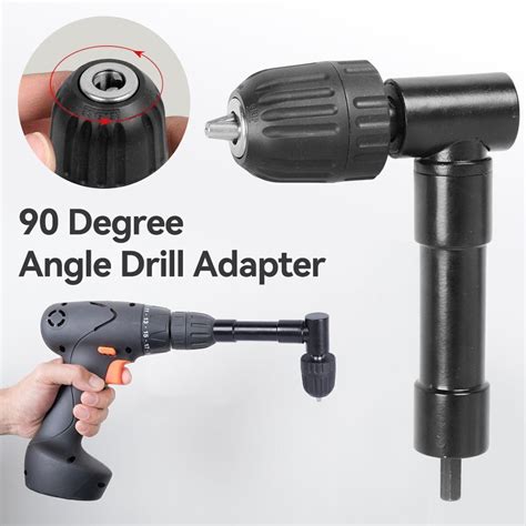 Right Angle Drill Attachment Adapter 90 Degree 8mm Hex Shank Keyless