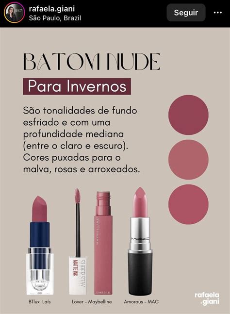 Batom Nude Inverno Produtos De Maquiagem Batom Inverno Batom Nude