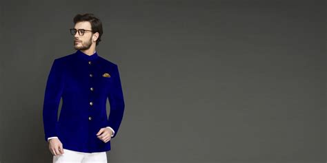 Stately Royal Blue Velvet Jodhpuri Suit Sustainable Custom Menswear