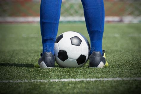 Soccer Player S Feet On The Ball Stock Photo Image Of Outside Kick