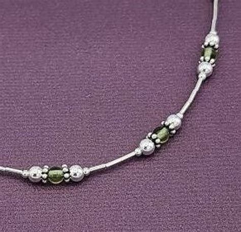 Sterling Silver Peridot Necklace, Peridot Beaded Necklace, Handmade ...