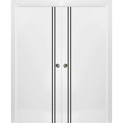 Sliding French Double Pocket Doors X Inches Planum White