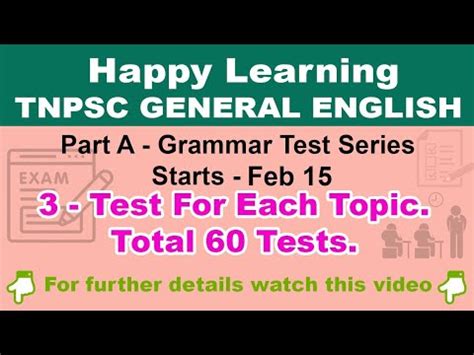 New Test Batch Announcements Tnpsc General English Part A Grammar