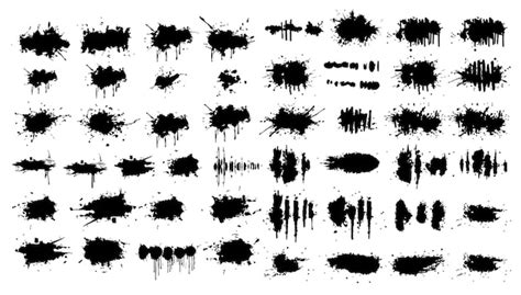 Premium Vector Ink Splatter Set Vector Illustration Black And White