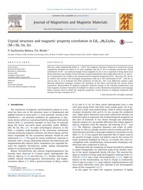 (PDF) Journal of Magnetism and Magnetic Materials