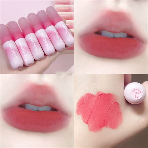 Kobeleen Màu Nhỏ Đàn Hồi Môi Bùn Màu Magic Lip Glaze Nhung Lip Glaze Matte Xám Hồng Tự Nhiên Màu