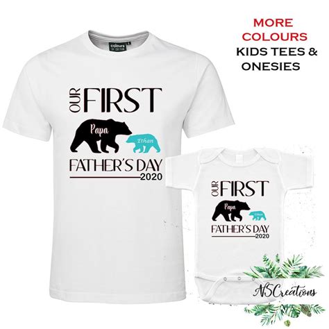 Our First Fathers Day Matching Shirts Custom Daddy And Son Etsy