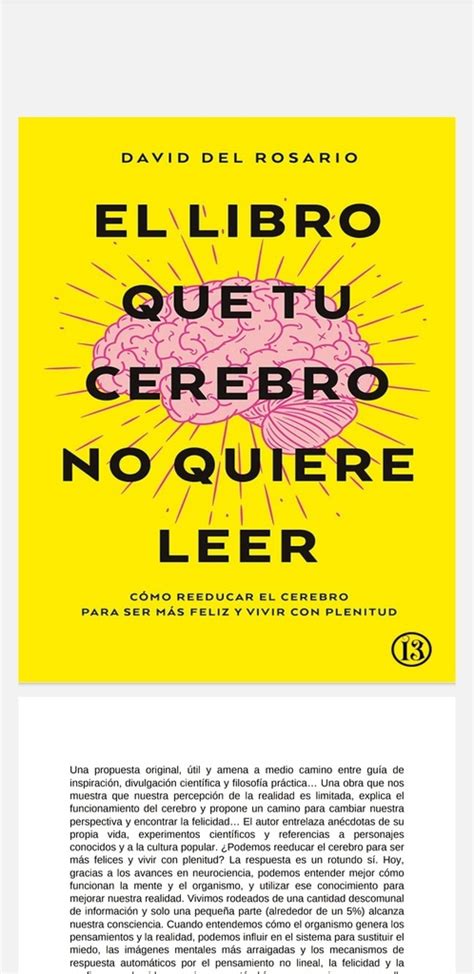 El Libro Que Tu Cerebro No Quiere Leer David Del Rosario Puro Libro