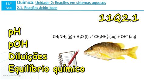 11 º Q2 1 Reações ácido Base Ph Poh Diluições Equilíbrio