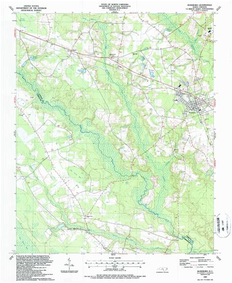 Classic Usgs Roseboro North Carolina 75x75 Topo Map Mytopo Map Store