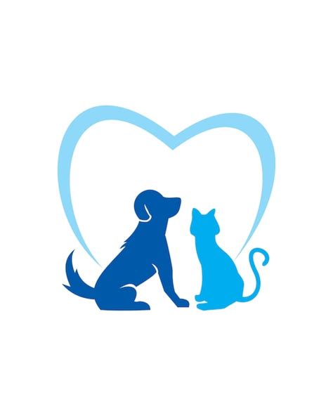 Perro Y Gato Mascotas Amante Logo Vector Vector Premium