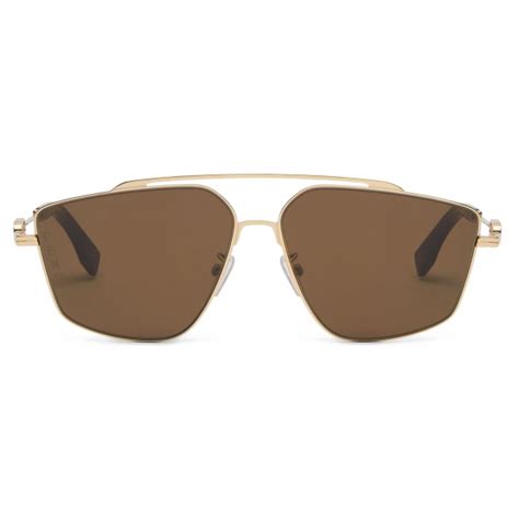 Fendi Fendi O’lock Pilot Sunglasses Gold Brown Sunglasses Fendi Eyewear Avvenice