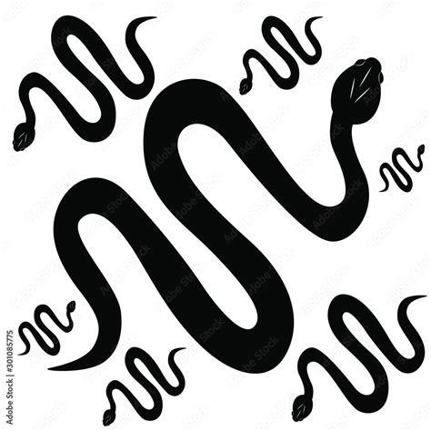 Grafika Wektorowa Stock Snakes Are Black The Body Of The Snake Is