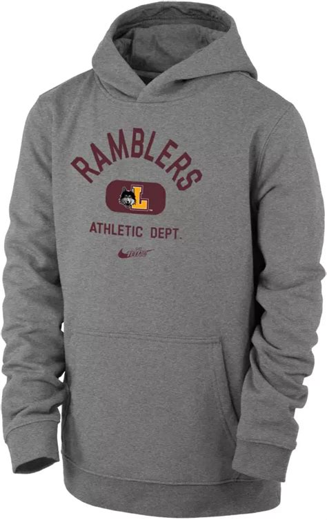 Nike Youth Loyola-Chicago Ramblers Grey Club Fleece Mascot Name ...