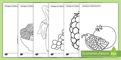 Coloriages sur le thème des fruits teacher made Twinkl