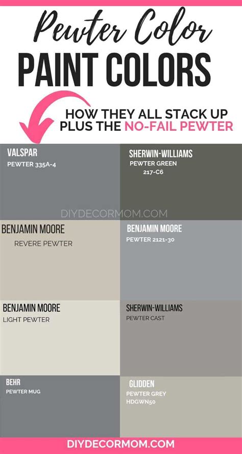 Pewter Color Paints The Best Pewter Colors Compared Diy Decor Mom