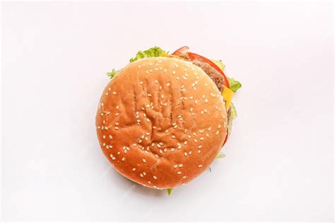 Premium Photo Burger On A White Background Cut And Fill Meat And