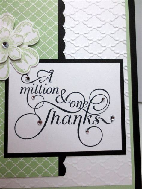 Stampin Up Thank You Card Handmade A Million And One Thanks Blank Inside Thanks Card Soft