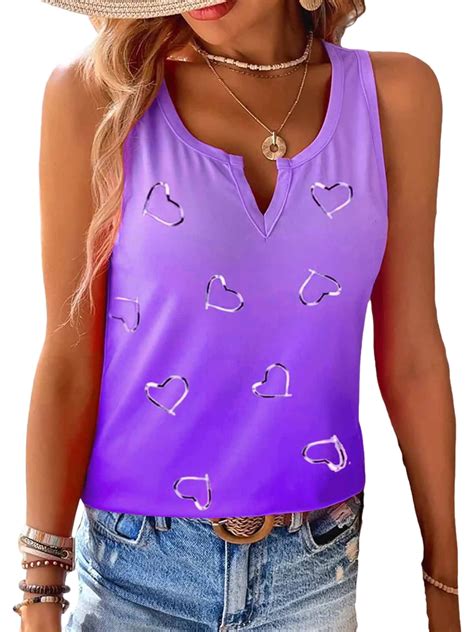 Sexy Dance Summer Top For Women Sleeveless T Shirts Gradient Tank Tops Comfy Blouse Beach