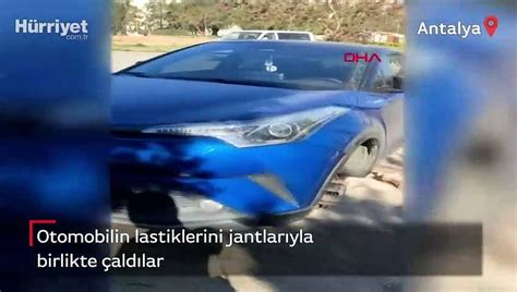 Otomobilin Lastiklerini Jantlar Yla Birlikte Ald Lar Dailymotion Video