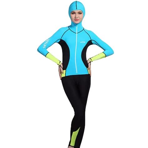 Hooded Women Dive Surf Snorkel Swim Wet Suit One Piece Swimsuit