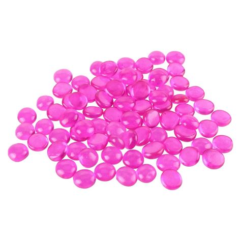 Flat Glass Marble Gems 15 Ounce Pink