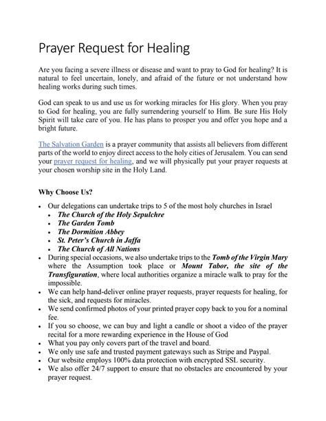 Prayer Request for Healing by Stacy Miller - Issuu