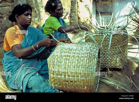 Basket Weaving South India Stock Photo Alamy