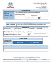 ICTSAD508 Ass 1 Docx Australian Harbour International College RTO ID