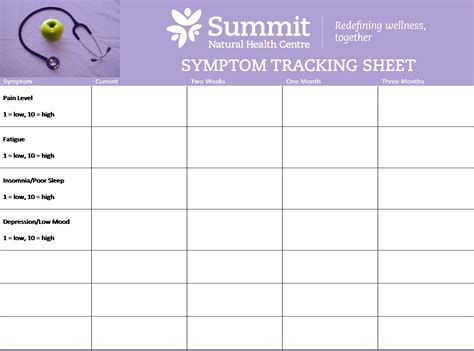 Free Printable Symptom Tracker Printable