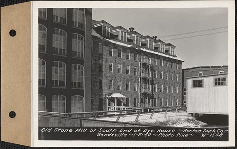 Old Stone Mill At South End Of Dye House Boston Duck Co Bondsville Palmer Mass Jan 3