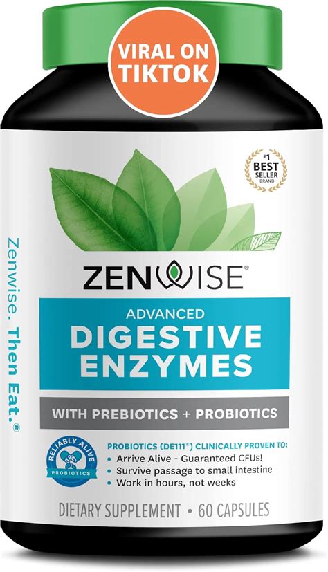 Zenwise Health Digestive Enzymes Plus Prebiotics Probiotics Natural