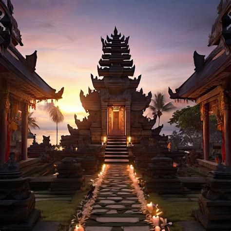 Premium Photo Free Photo Balinese Temple At Dusk For Nyepi Day