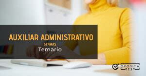 Temario De Auxiliar Administrativo Del Sermas