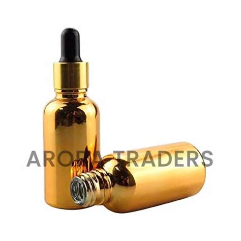30 Ml Golden Glass Bottle With Golden Dropper At ₹ 35piece In New
