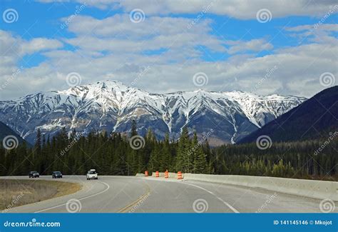 Driving In Kootenay Np Stock Photo Image Of Landscape 141145146