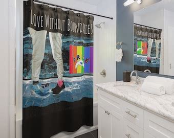 Shower Curtain Gay Etsy