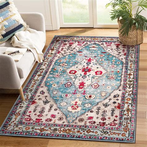 Amazon Lahome Boho Tribal Area Rug 4x6 Aqua Soft Bedroom Rug