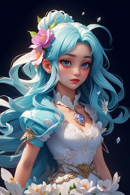 Premium Ai Image Beautiful Girl Crystalline Tears Magic Flowers