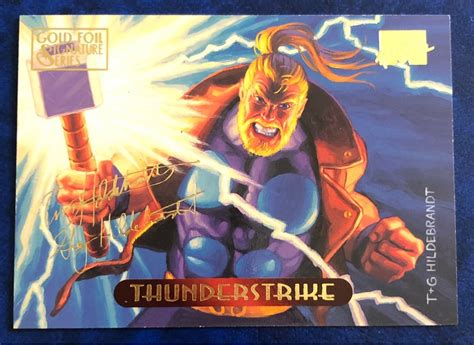 Thunderstrike Fleer Marvel Masterpieces Gold Foil Signature