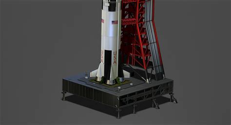 3D Datei Nasa Saturn V Rakete Und Launch Pad Apollo 3D Modell Datei