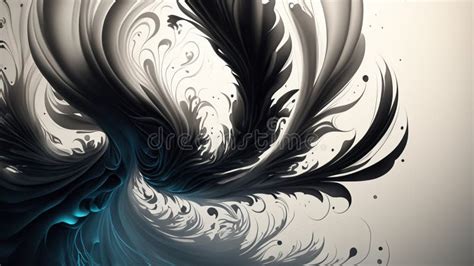 Abstract Liquid Smoke Wallpaper In Black White And Grayscale 4k Stock