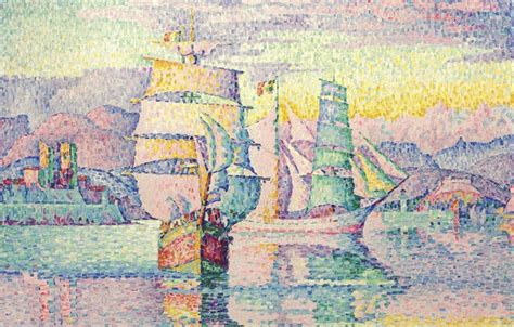 Wallpaper Ship Picture Sail Seascape Paul Signac Pointillism