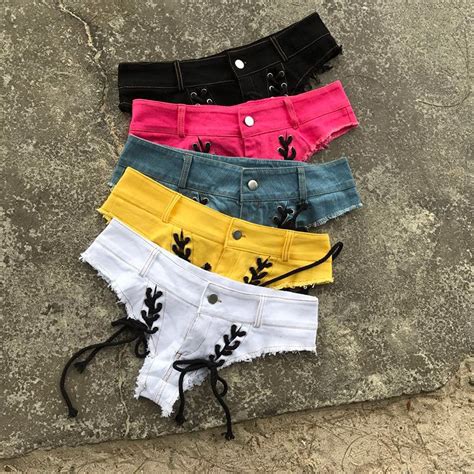 2019 Womens Sexy Super Denim Shorts Summer Denim Cotton Lace Up Shorts