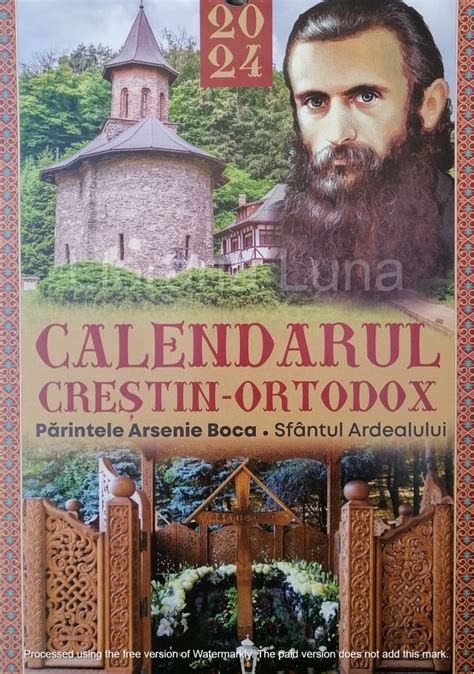 Calendar De Perete File Cre Tin Ortodox P Rintele Arsenie